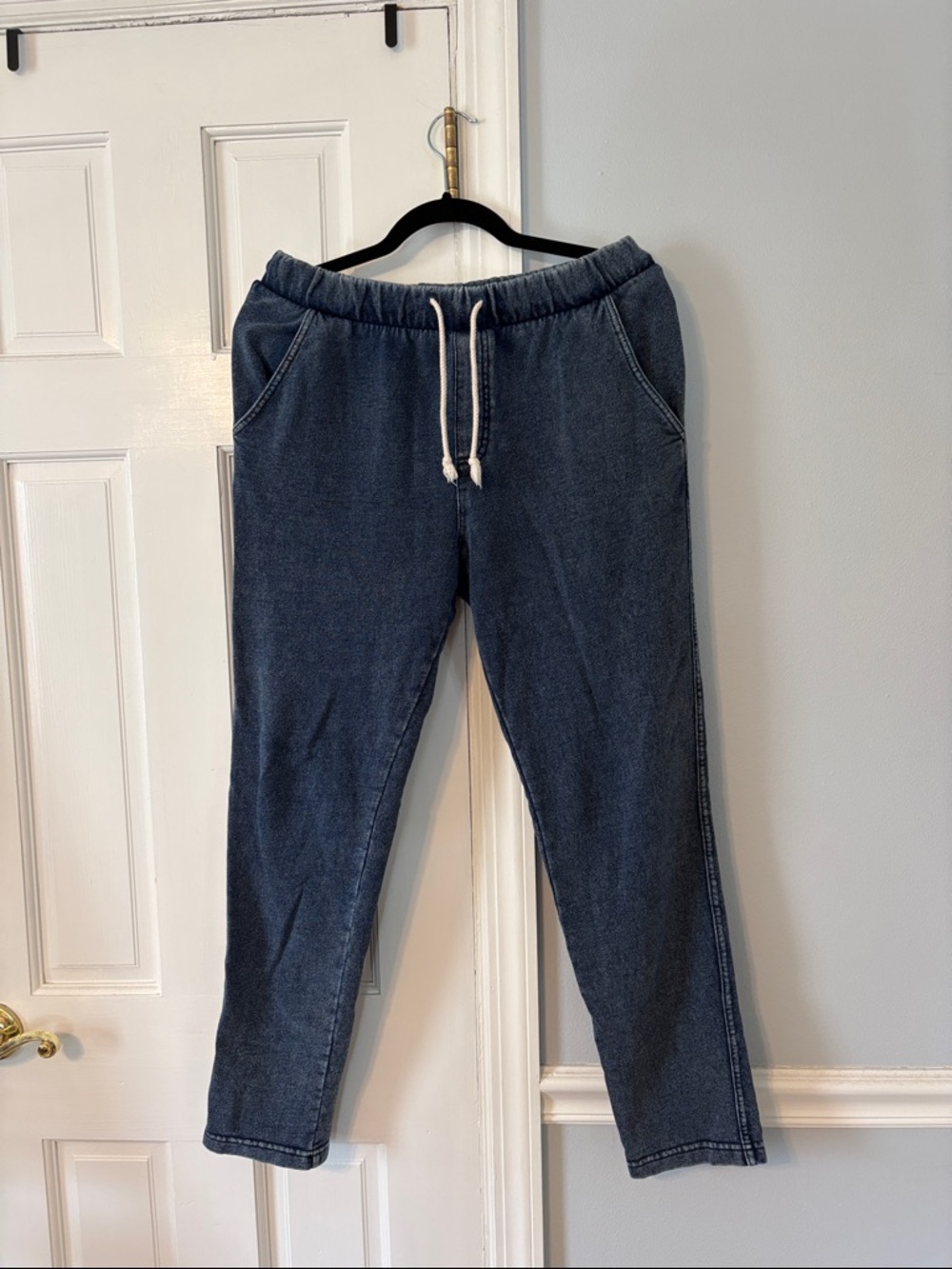 Z Supply Denim-Blue Elastic Waist Joggers